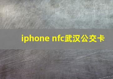 iphone nfc武汉公交卡